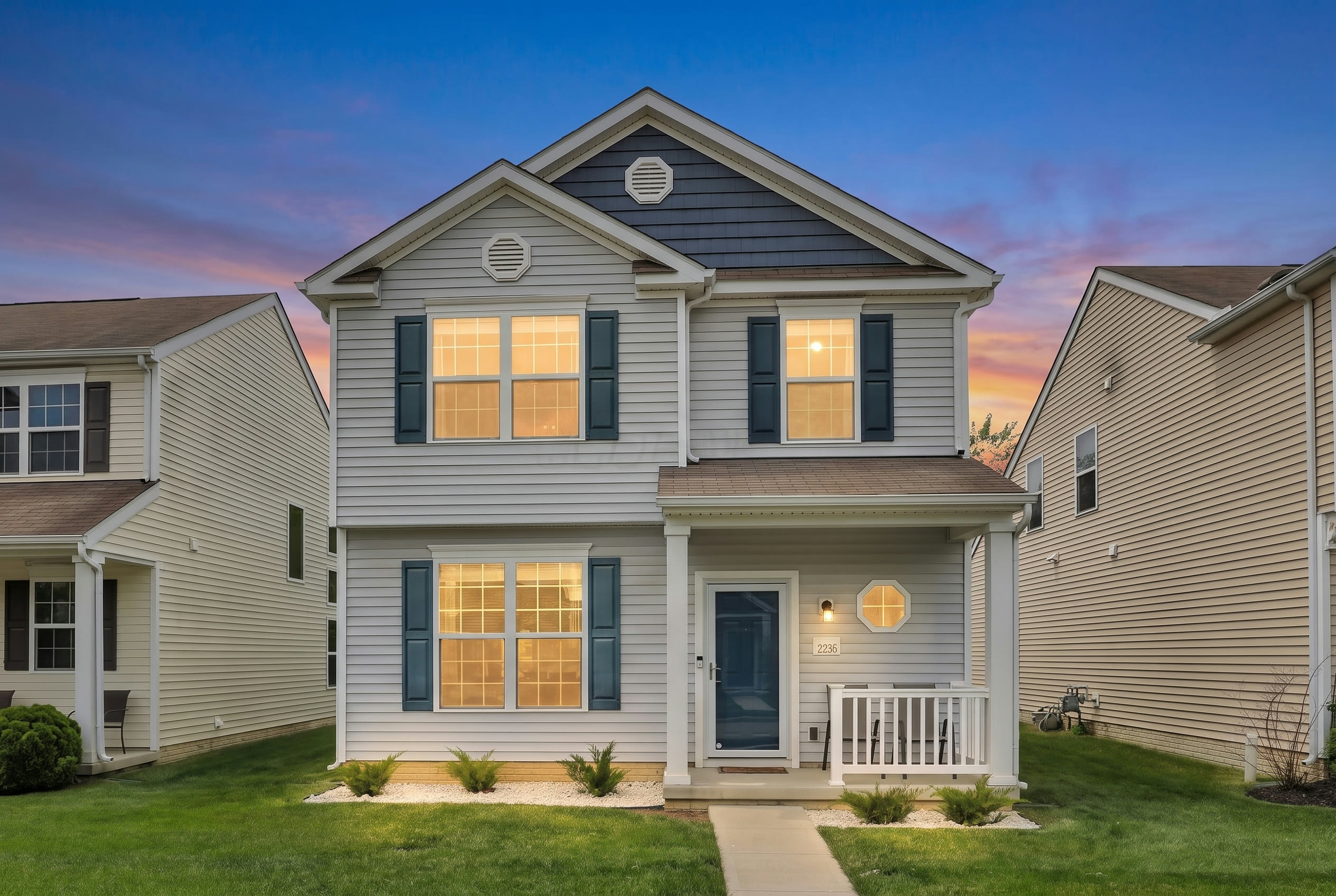 2299 Doneen Drive twilight exterior