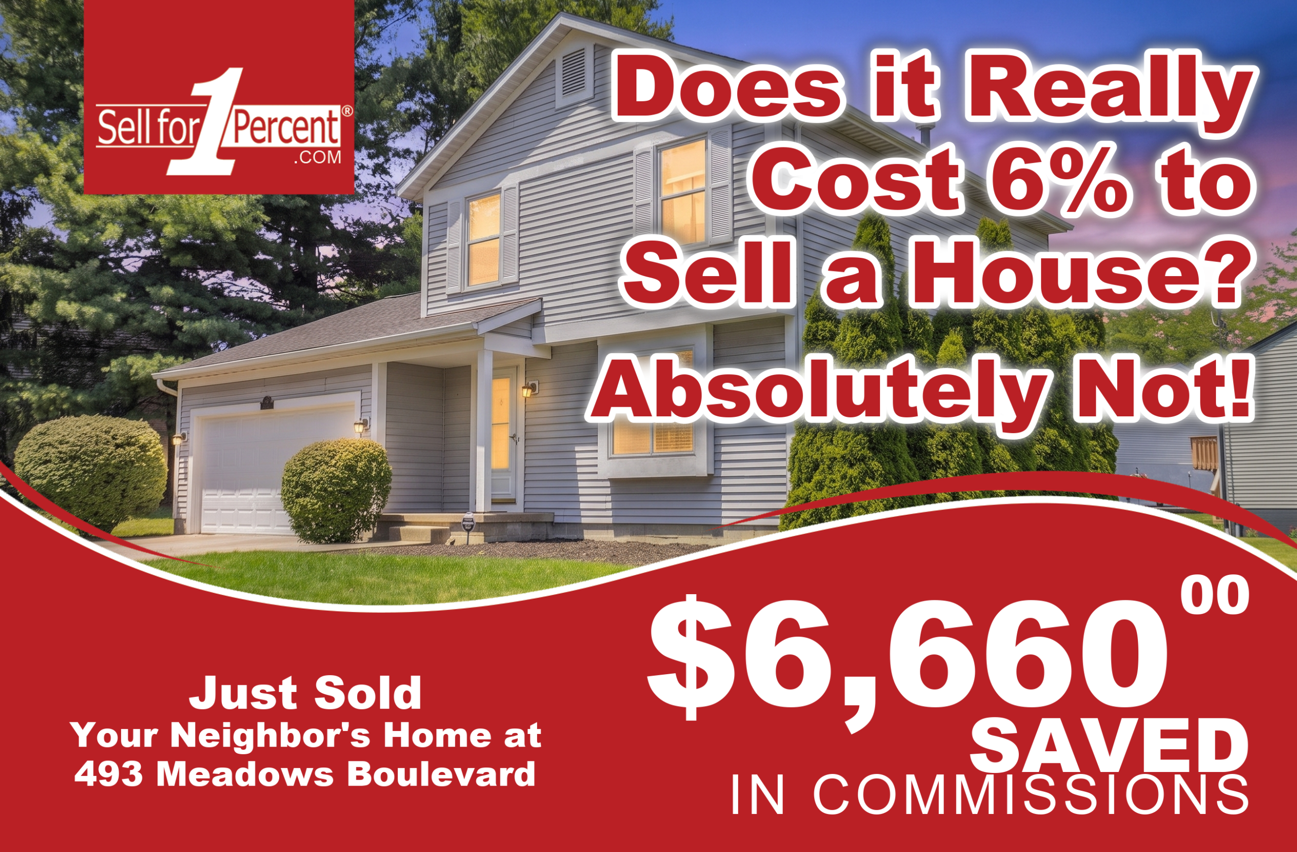 493 Meadows Boulevard just sold - $6,660 saved in commissions