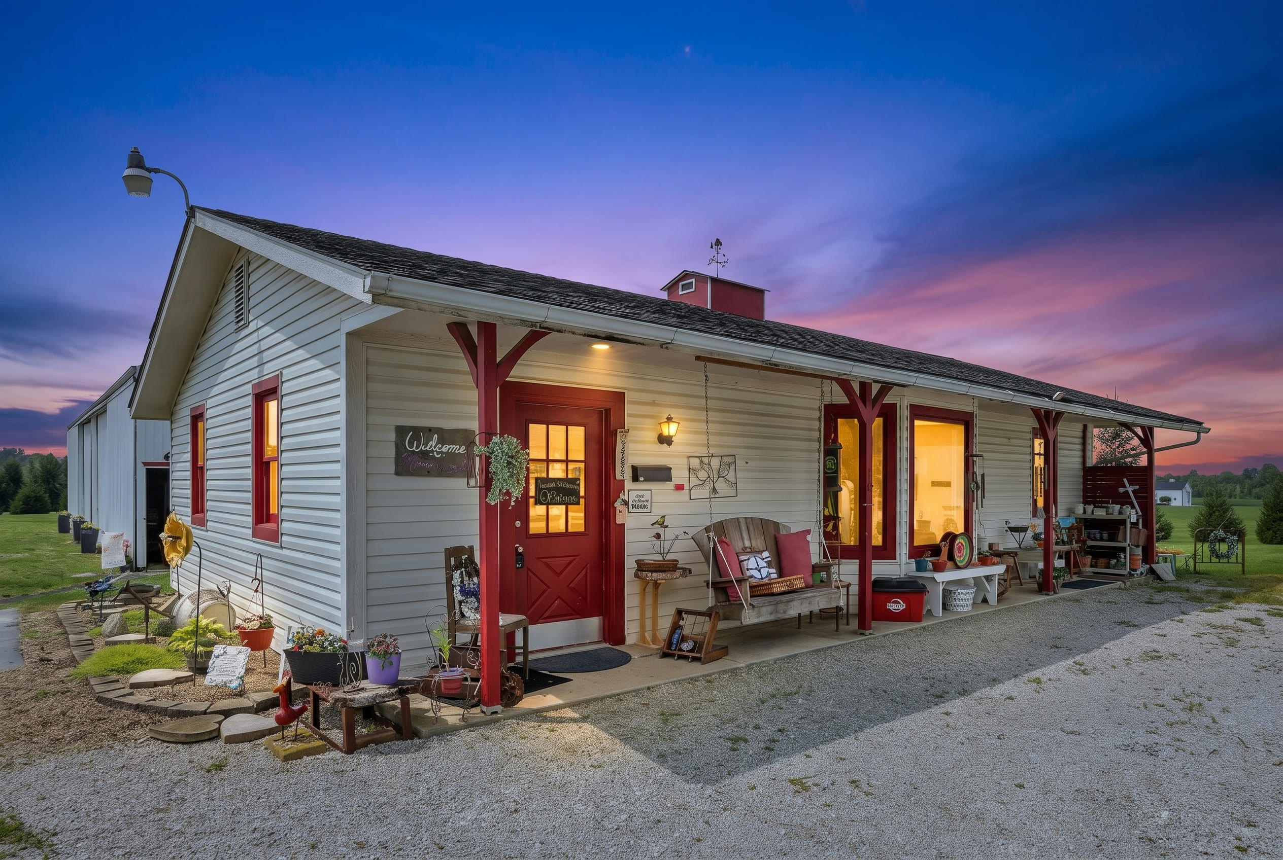 3265 Barnes Road, Centerburg OH - Twilight Exterior